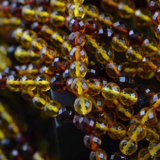 6,5 mm Faceted Amber necklace 